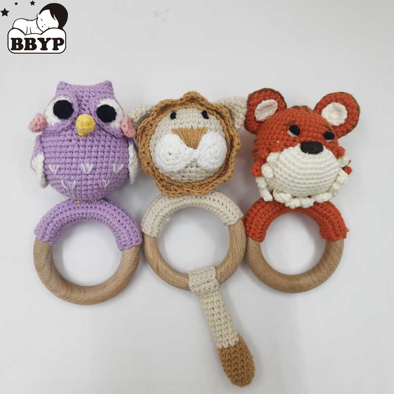 Baby Products Photos - 1Pc Konijn Tijger Leeuw Gehaakte Rammelaar